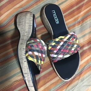 Moda Spana Cork Heel Slider Sandals